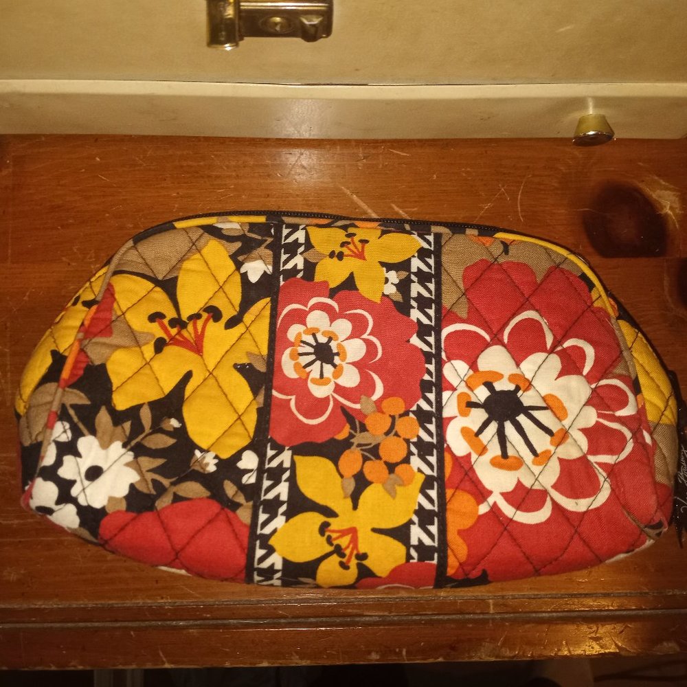 Vera Bradley Retired Limited Edition Bittersweet Wedge Cosmetic Bag.